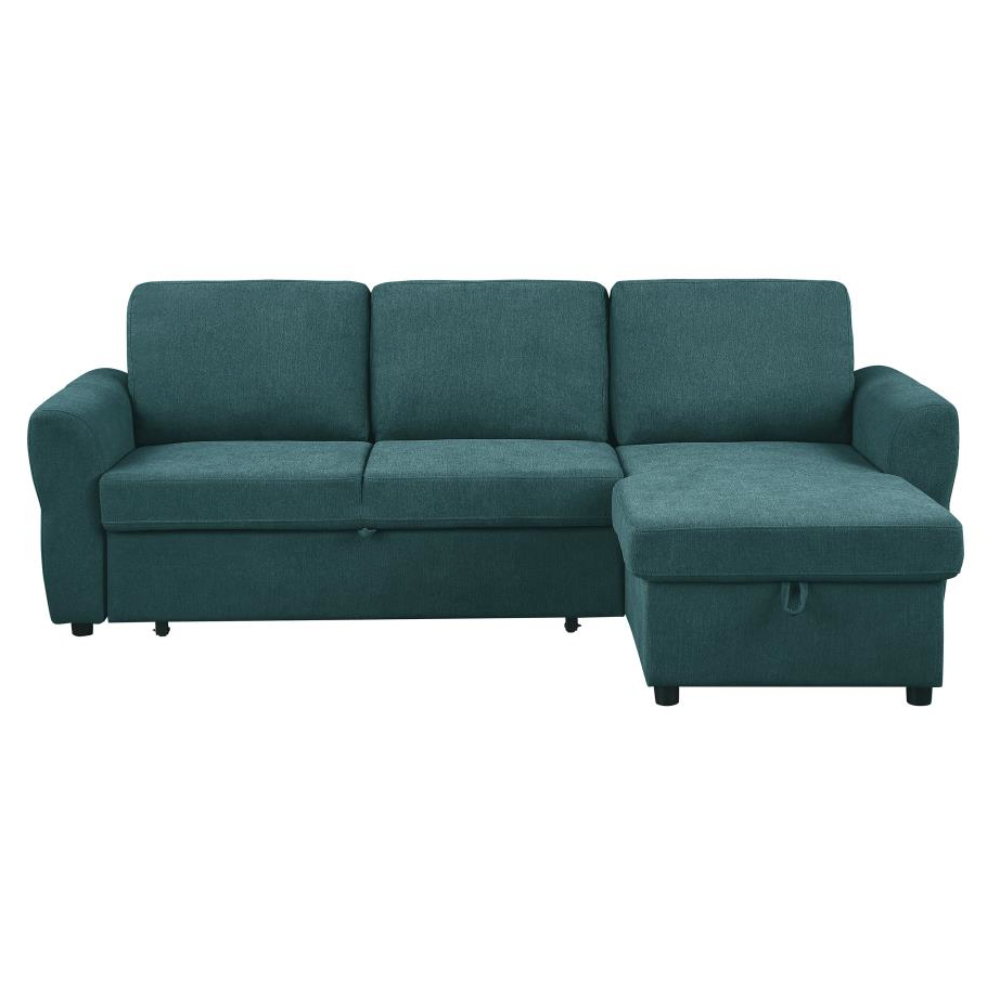 SAMANTHA Storage Sleeper Sectional Sofa Teal