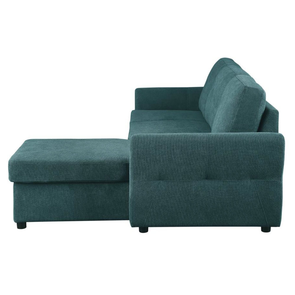 SAMANTHA Storage Sleeper Sectional Sofa Teal