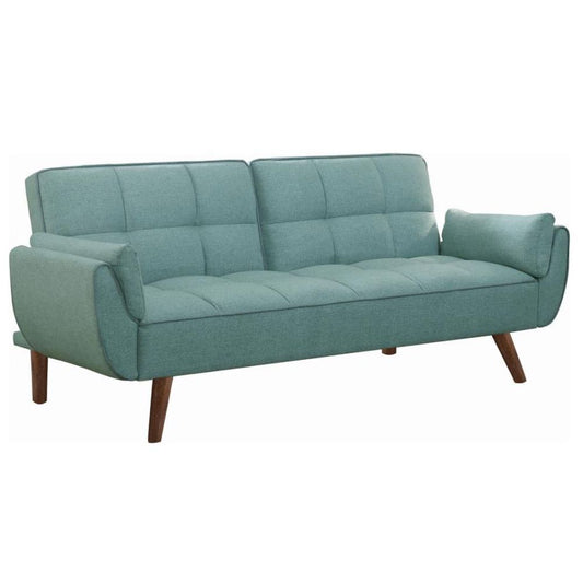 CAUFIELD Upholstered Convertible Sofa Bed Turquoise Blue