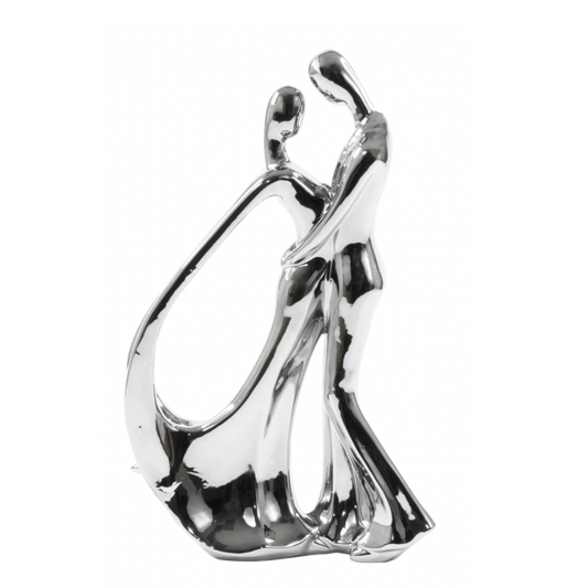 INEZ Silver Couple Dancing Sculpture