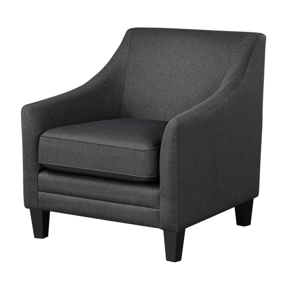 LIAM Upholstered Sloped Arm Accent Club Chair Black