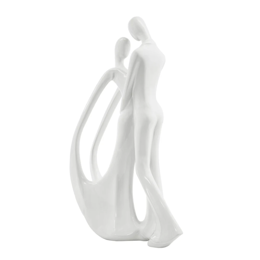 INEZ White Couple Dancing Sculpture