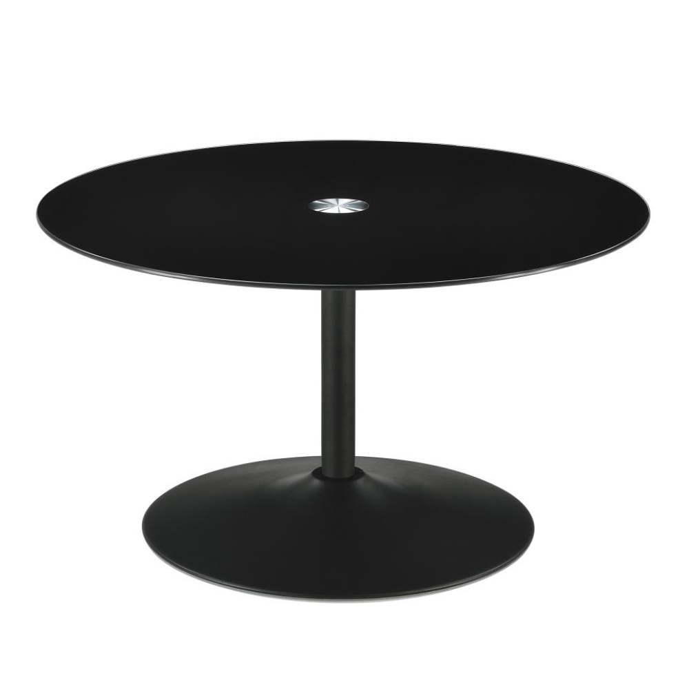 GANSI Round Coffee Table With Tempered Glass Top