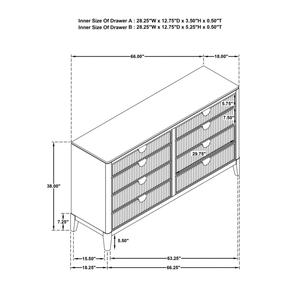 BROOKMEAD 8-drawer Dresser Black