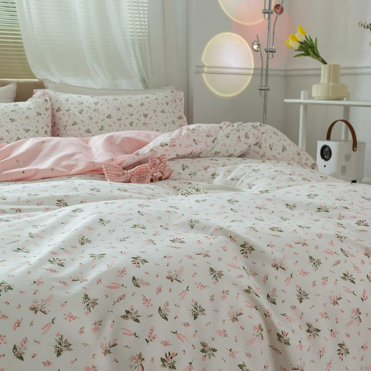 SUTTON 100% Cotton Bedding Elegant Duvet Set Floral Pink