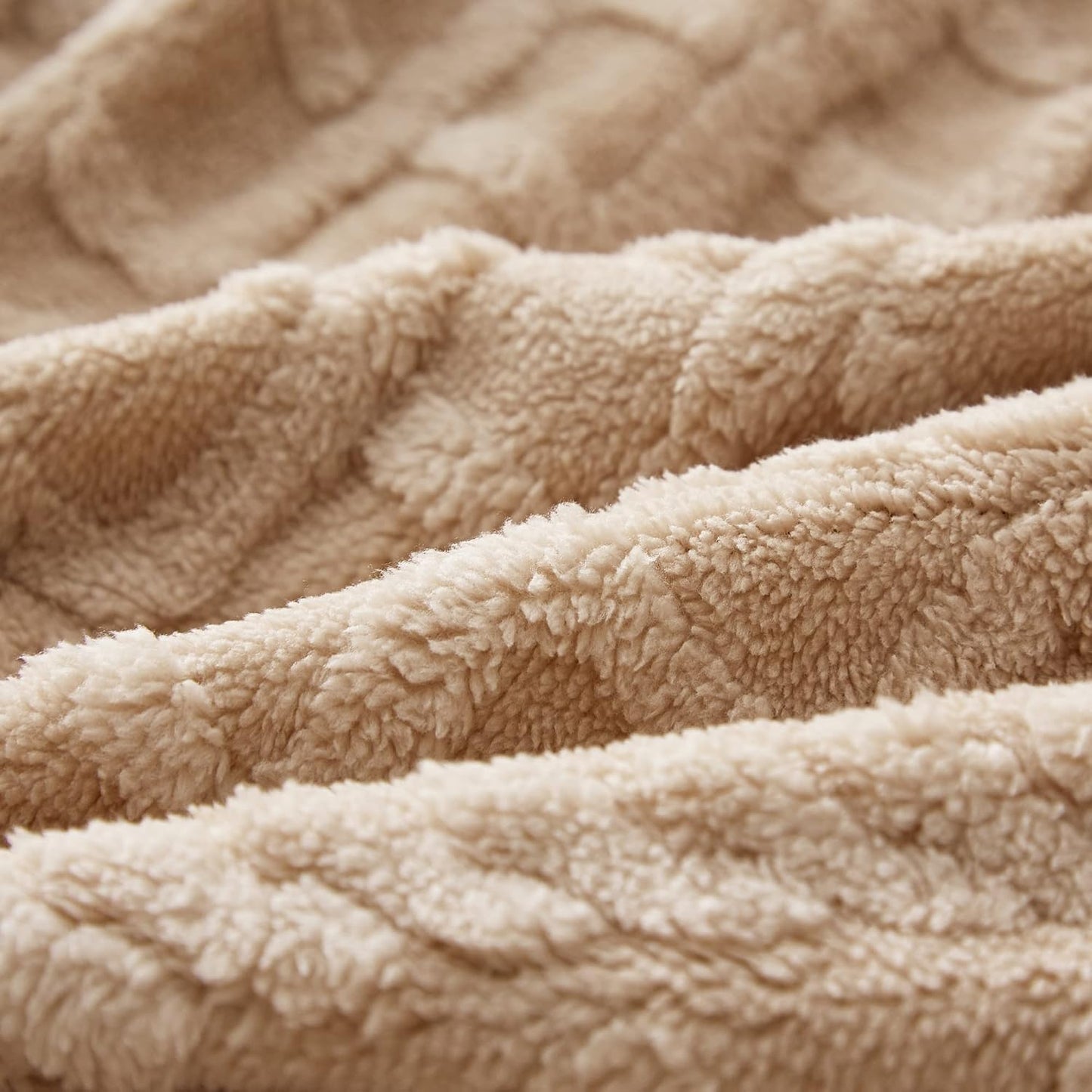 BOOKER Flannel Plush Blanket Beige