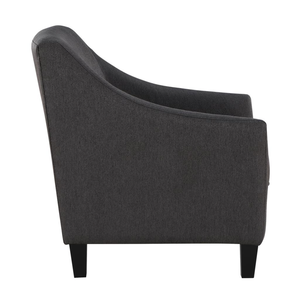 LIAM Upholstered Sloped Arm Accent Club Chair Black