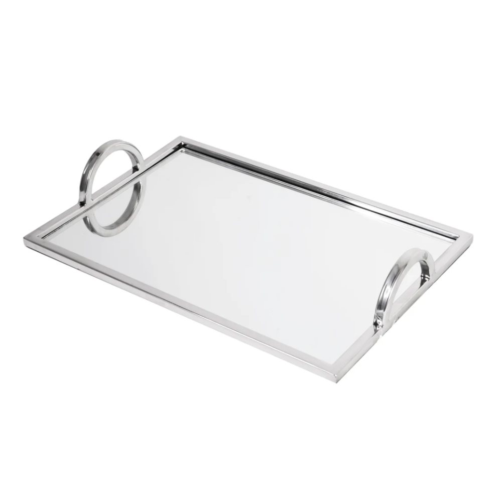 PAYTON 14" Mirror & Stainless Steel Tabletop Tray