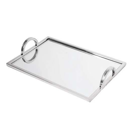 PAYTON 14" Mirror & Stainless Steel Tabletop Tray