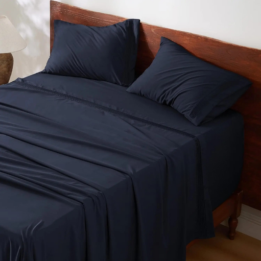 WEXON Soft Cooling Deep Pocket Bed Sheet Set Navy