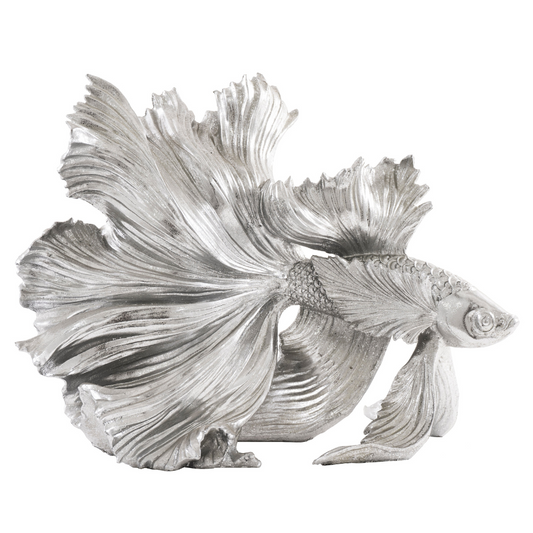 JENNA Beta Fish Tabletop Sculpture Silver