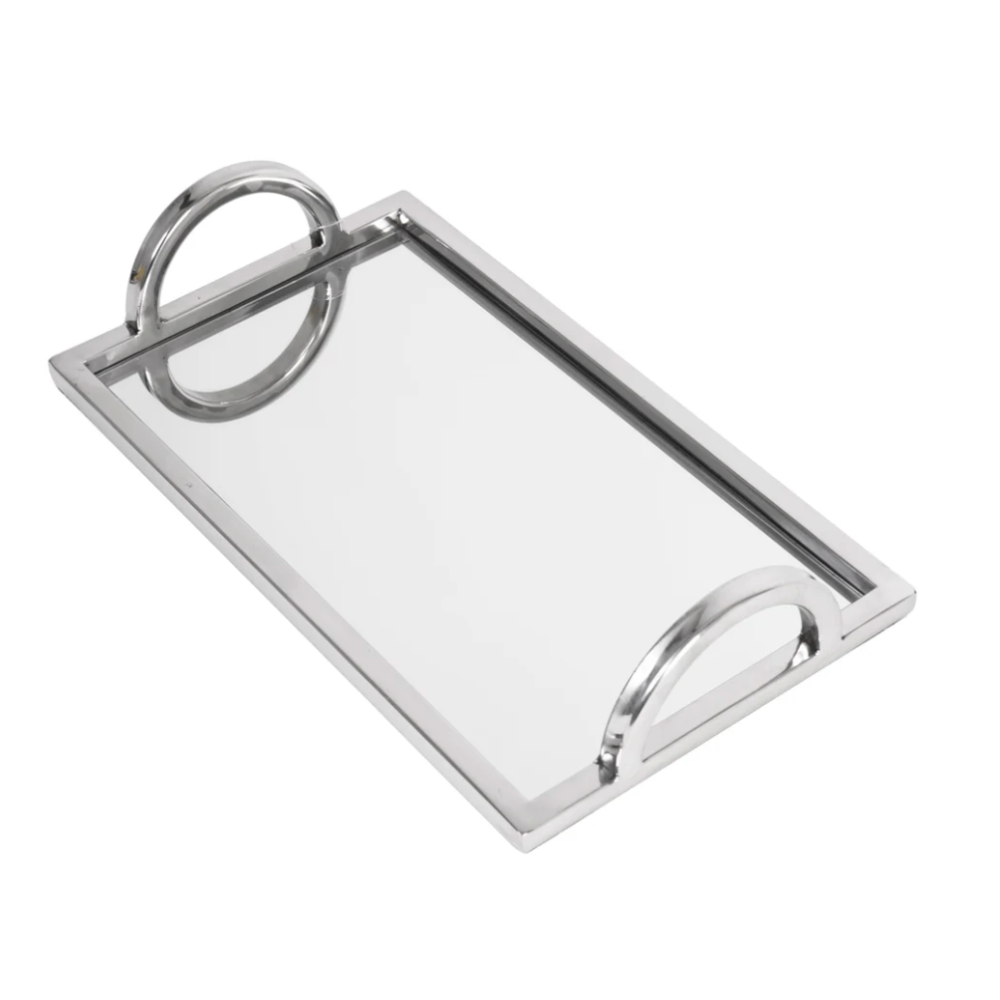 PAYTON 14" Mirror & Stainless Steel Tabletop Tray