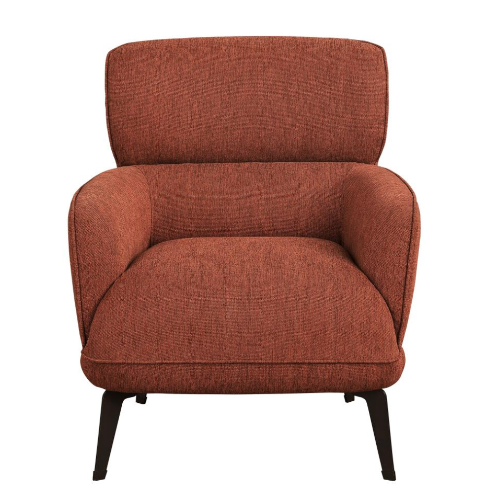 ANDREA Upholstered Crescent Arm Accent Chair Orange