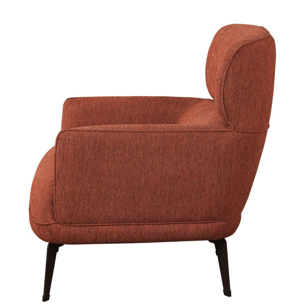 ANDREA Upholstered Crescent Arm Accent Chair Orange