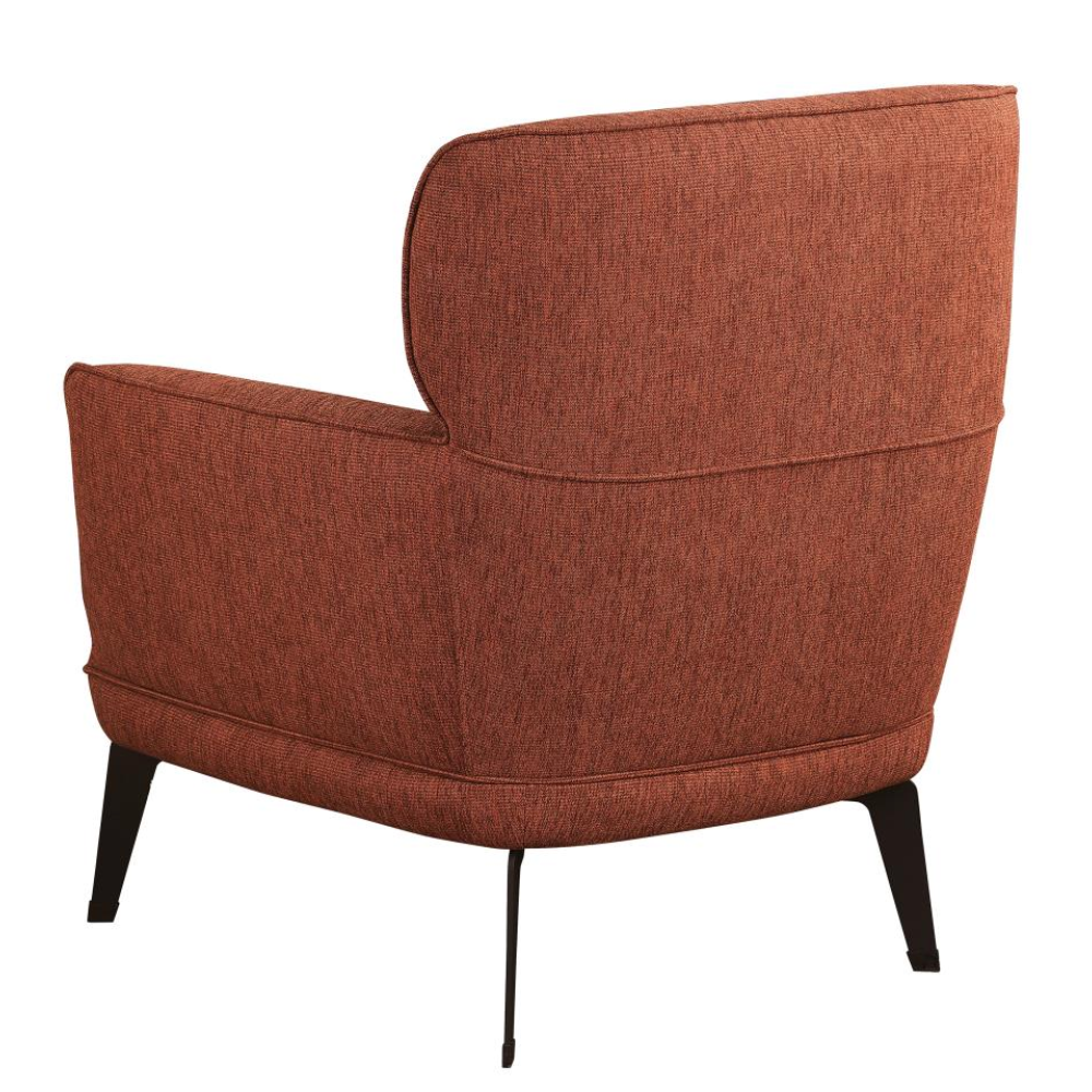 ANDREA Upholstered Crescent Arm Accent Chair Orange