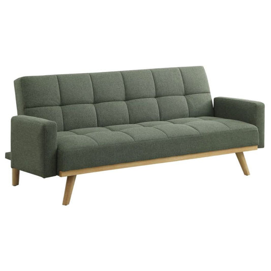 KOURTNEY Kourtney Upholstered Tufted Convertible Sofa Bed Sage Green