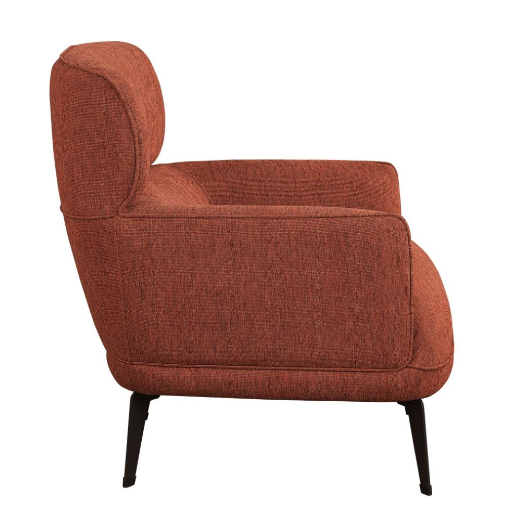 ANDREA Upholstered Crescent Arm Accent Chair Orange