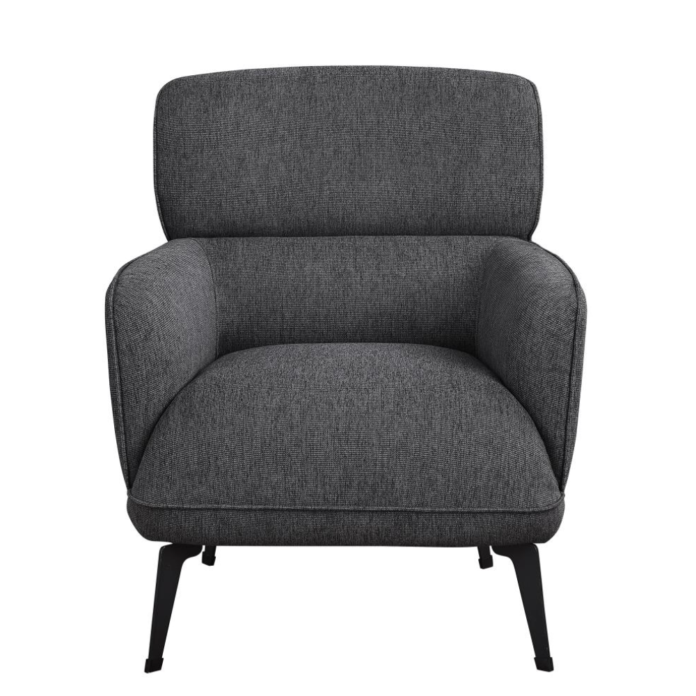 ANDREA Upholstered Crescent Arm Accent Chair Grey