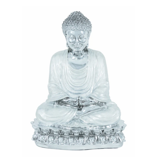 HALEY Tabletop Silver Buddha Sculpture