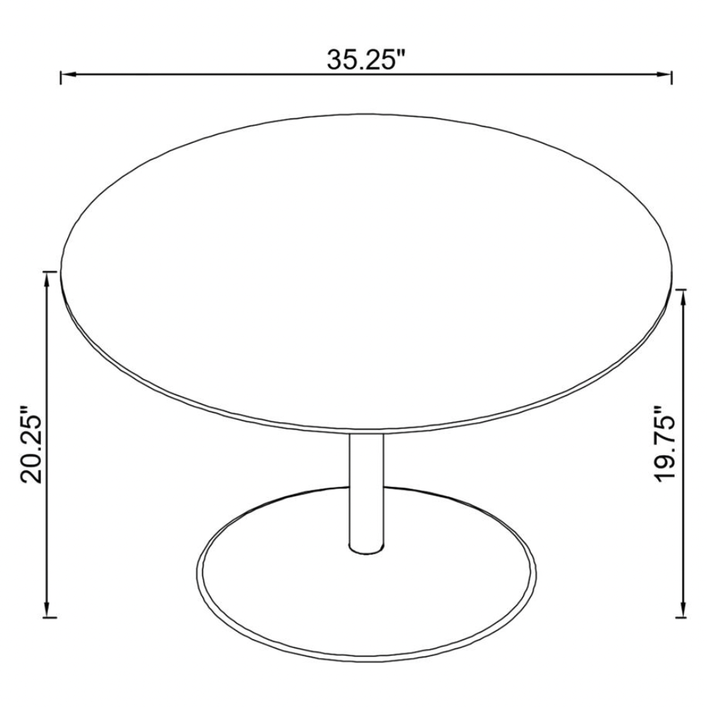 GANSI Round Coffee Table With Tempered Glass Top