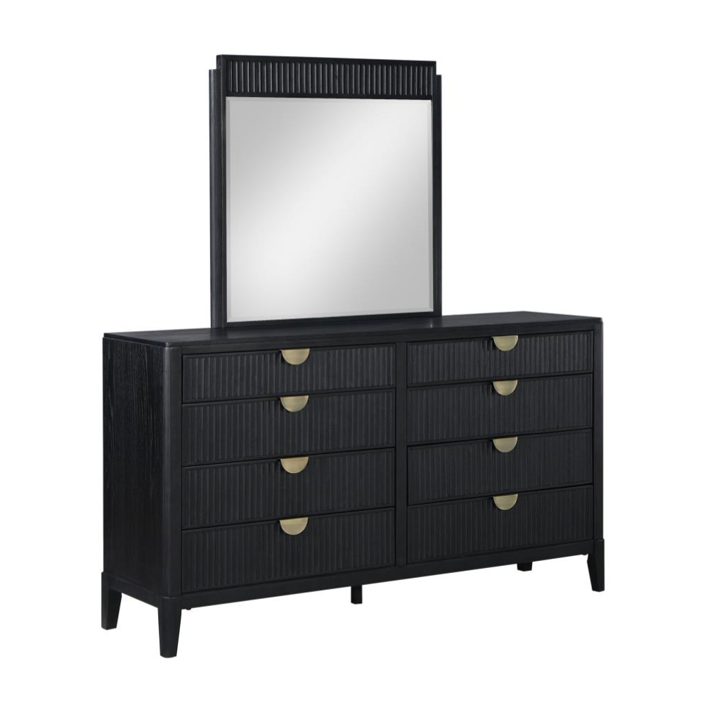 BROOKMEAD 8-drawer Dresser with Mirror Black