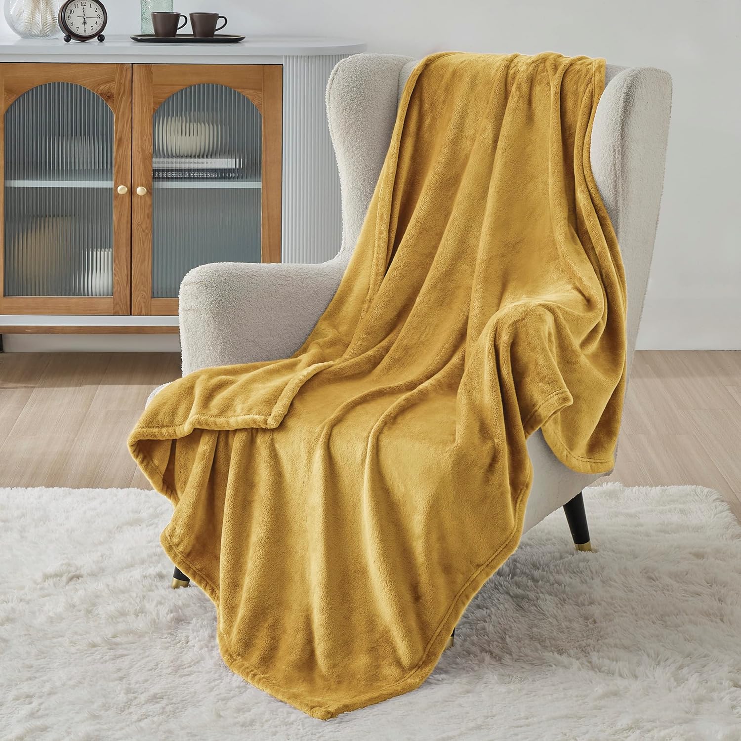 RISA Soft Fleece Blanket Mustard Yellow