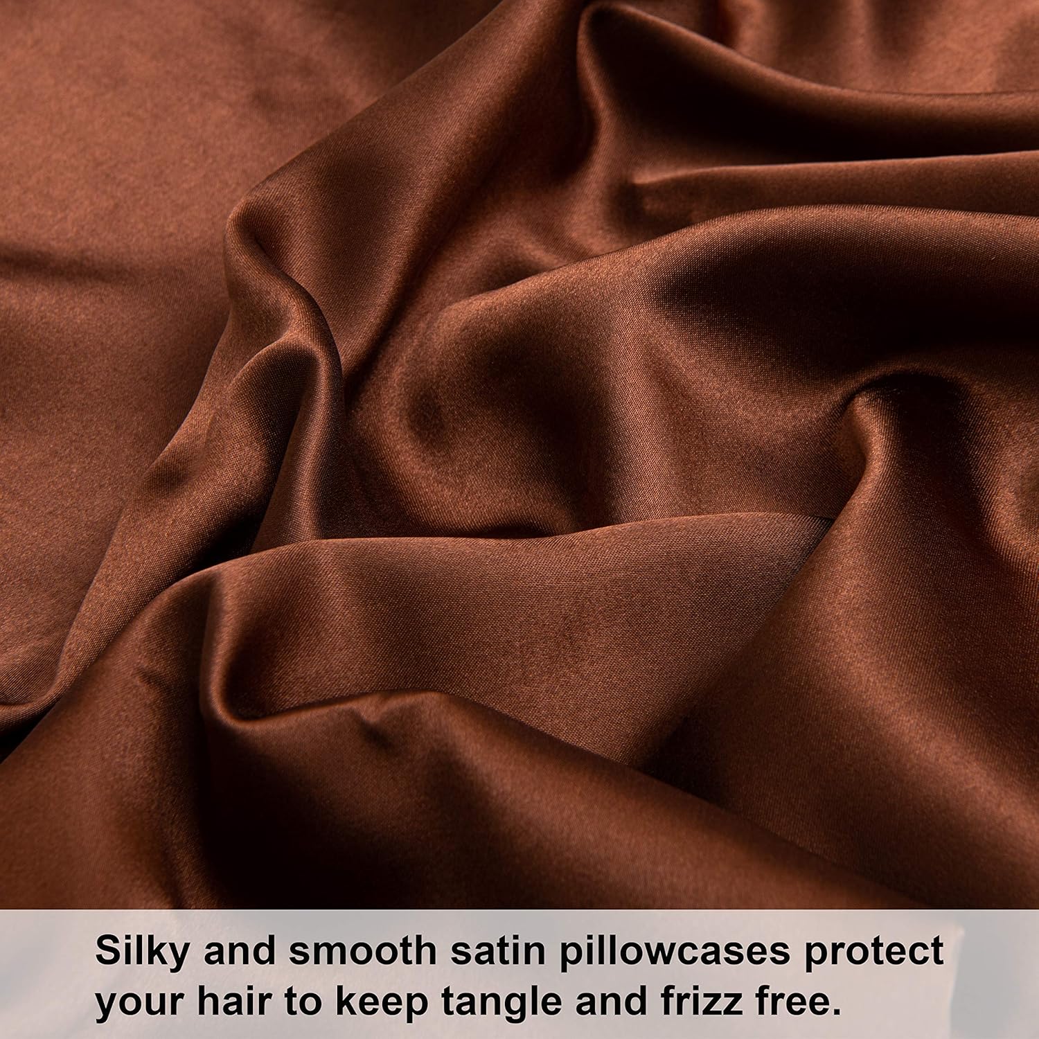 MOREN Satin Long Body Pillowcase with Envelope Closure Coffee