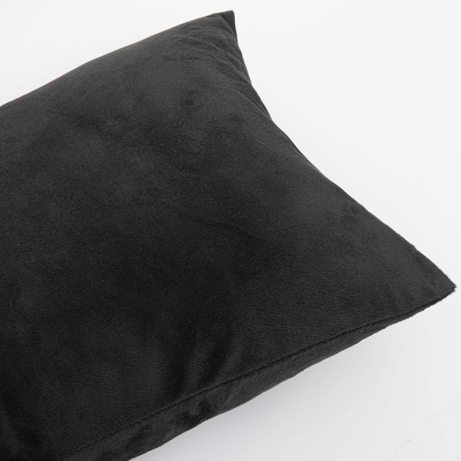 LUTEX Velvet Long Body Pillowcase with Zipper Closure Black