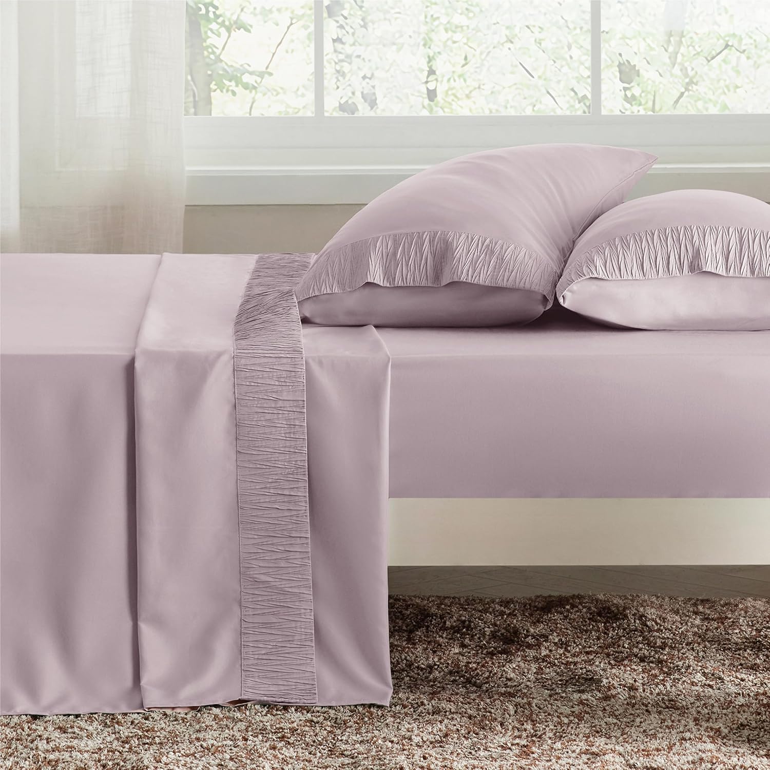 KIVO Microfiber Cooling Bed Sheet Set Pink