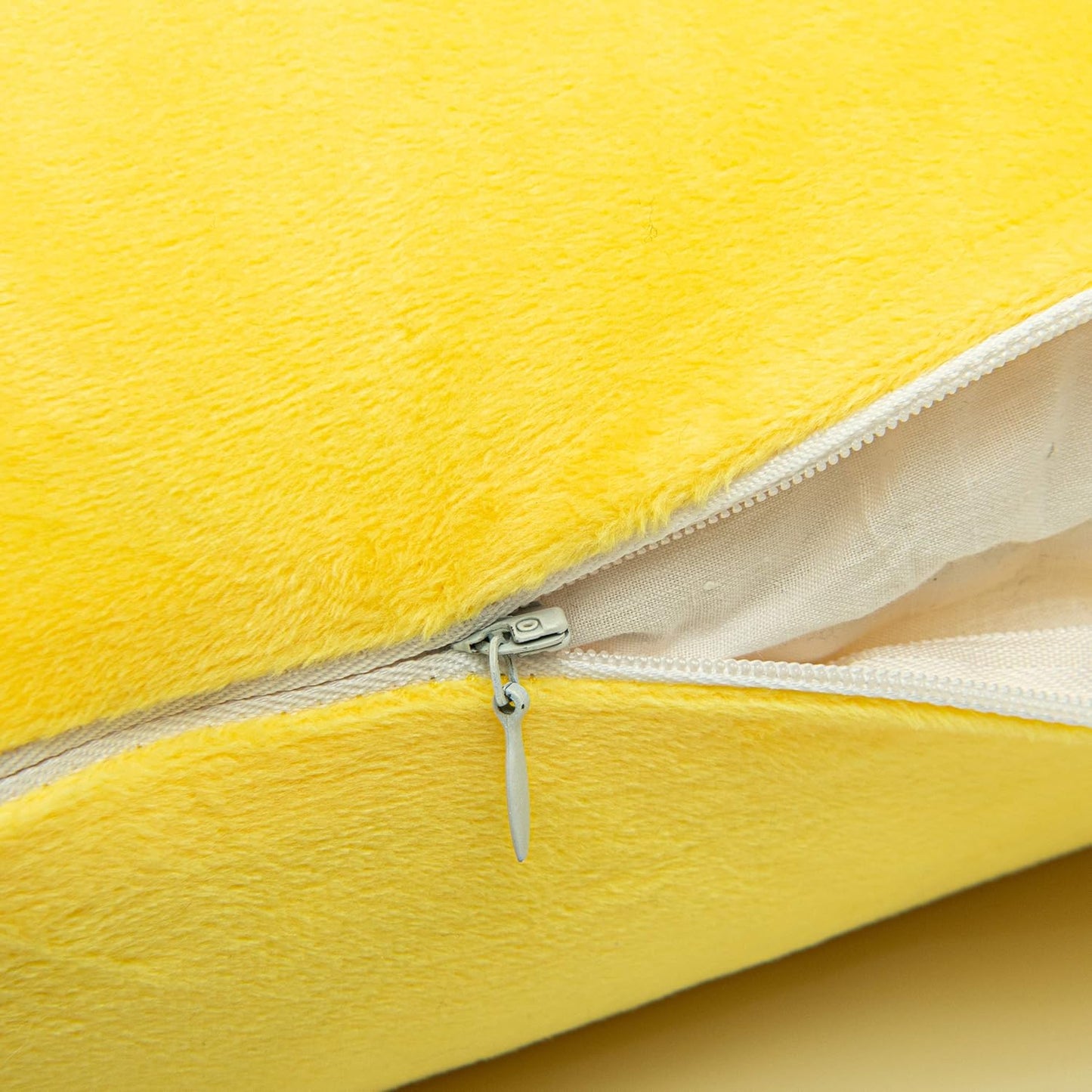 LUTEX Velvet Long Body Pillowcase with Zipper Closure Yellow