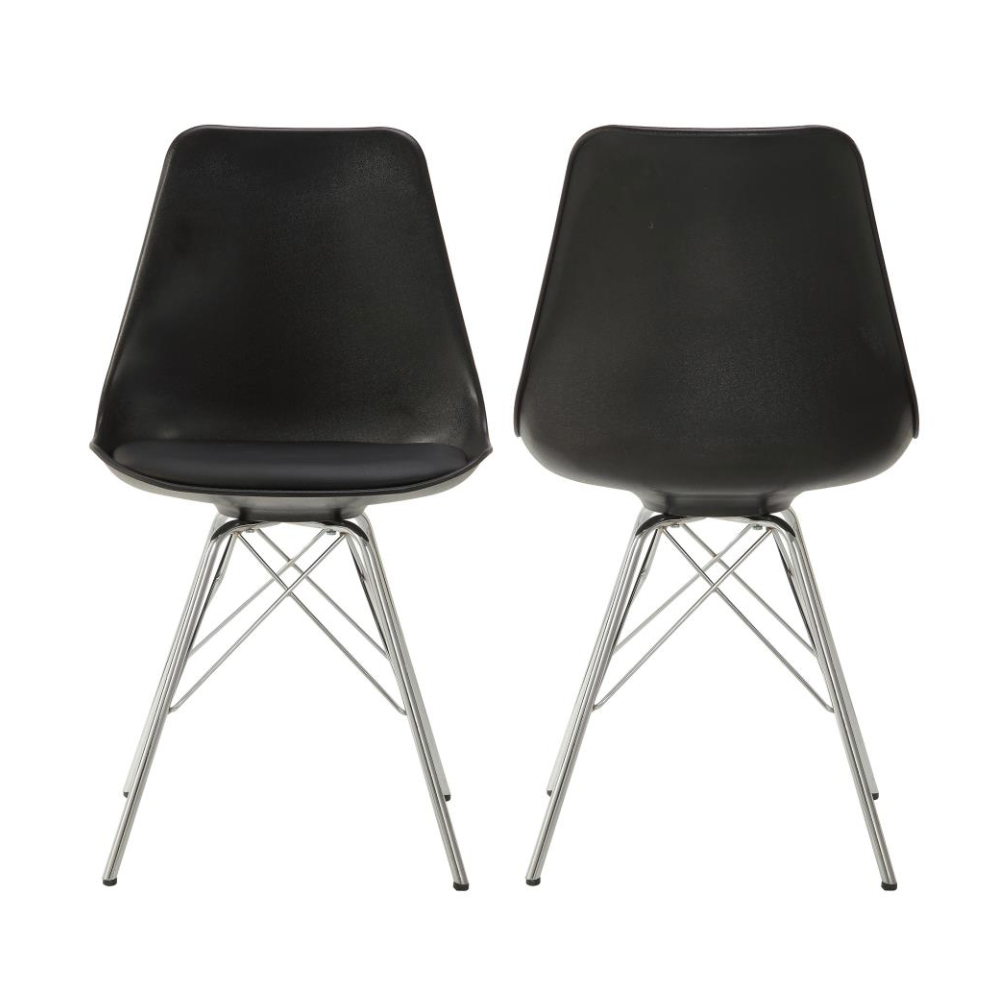 JUNIPER Polypropylene Dining Side Chair Black (Set of 2)