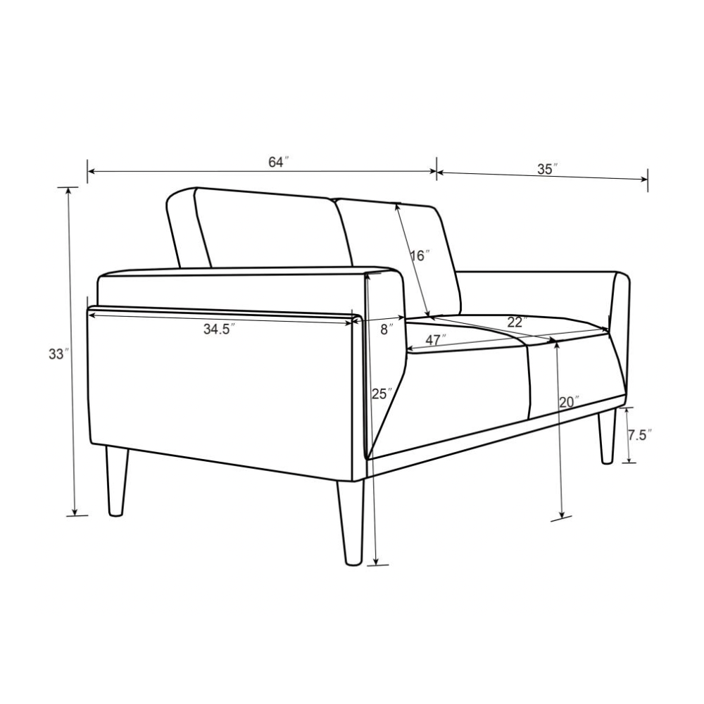 RILYNN Track Arm Loveseat Grey