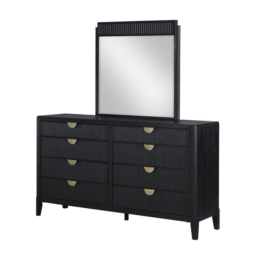 BROOKMEAD 8-drawer Dresser with Mirror Black