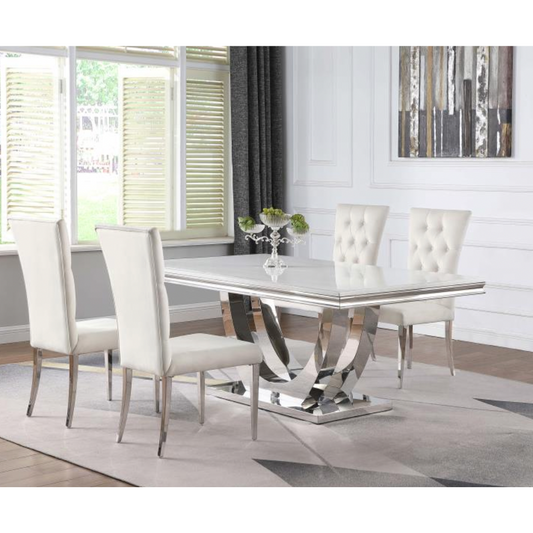 KERWIN 5-piece Rectangular Dining Table Set White