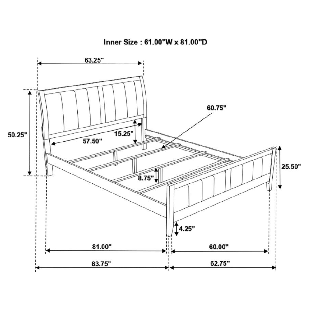 CARLTON Wood Queen Panel Bed Cappuccino