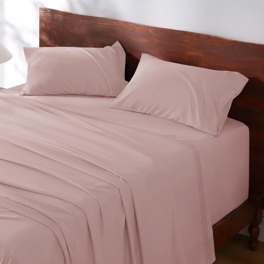 WEXON Soft Cooling Deep Pocket Bed Sheet Set Dusty Pink