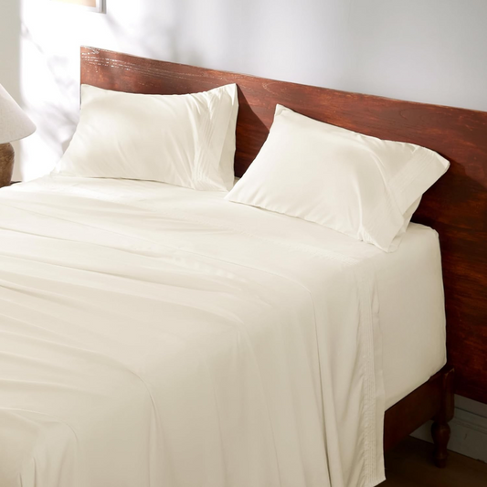 WEXON Soft Cooling Deep Pocket Bed Sheet Set Ivory