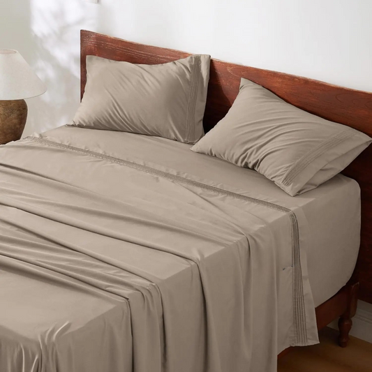 WEXON Soft Cooling Deep Pocket Bed Sheet Set Taupe