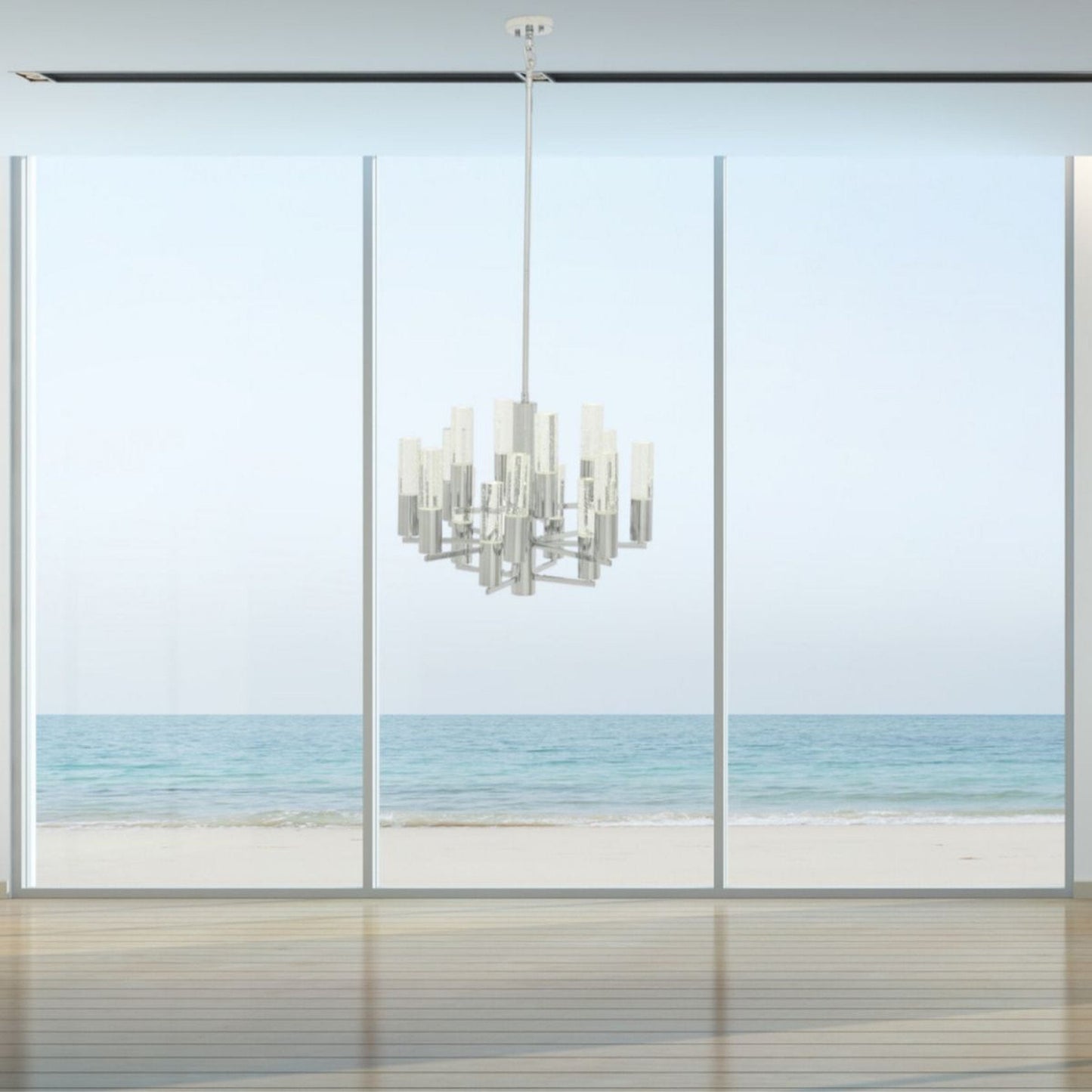 QUASAR Crystal Cylinders Chandelier 16 Lights Dimmable