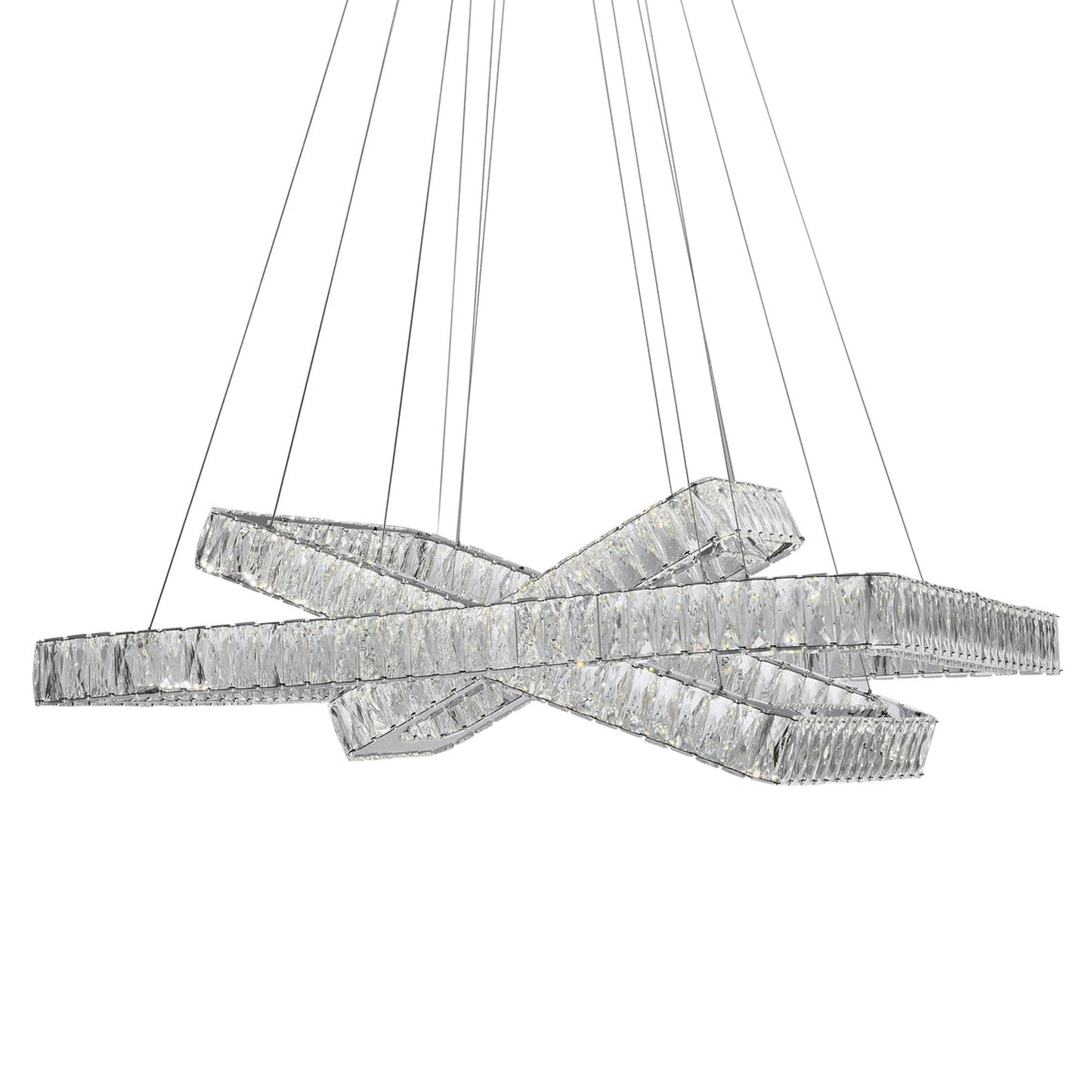 EVADNE Crystal Elegance LED Chandelier 3 Rectangles