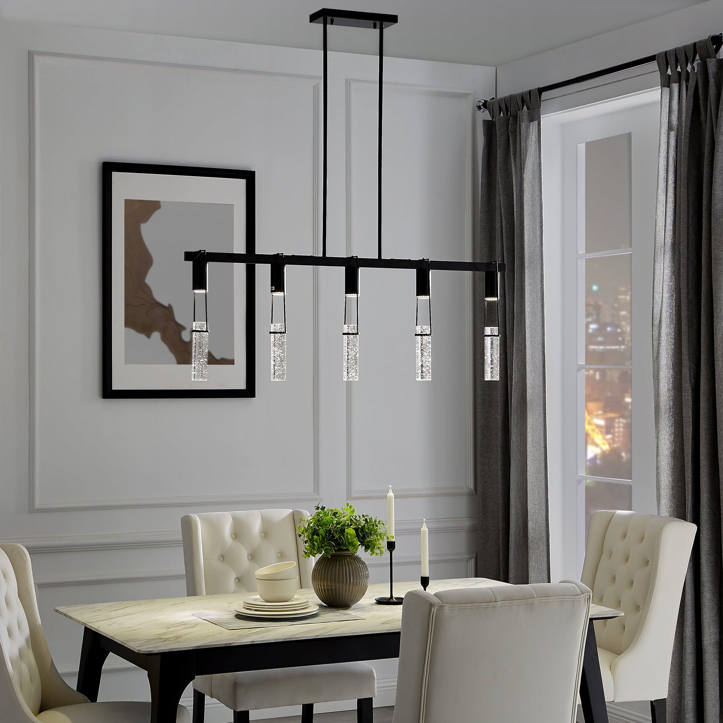 HARMONY 5 Light Chandelier Matte Black