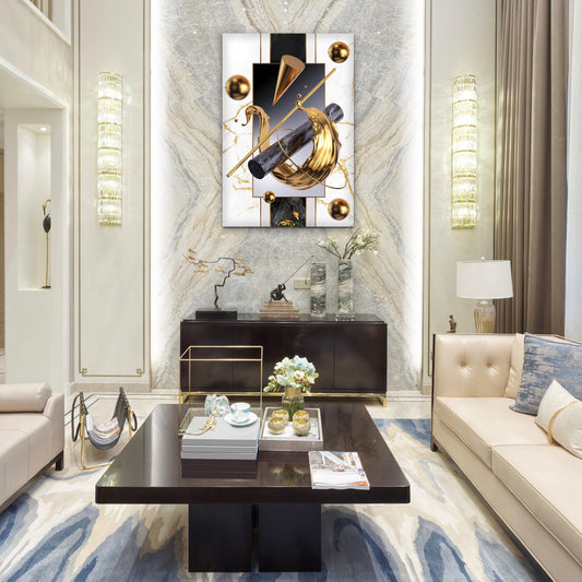 LEGACY Luxurious Gold Geometric Ornaments Modern Wall Art