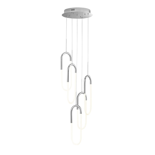 SABLE LED Five Clips Chandelier Chrome