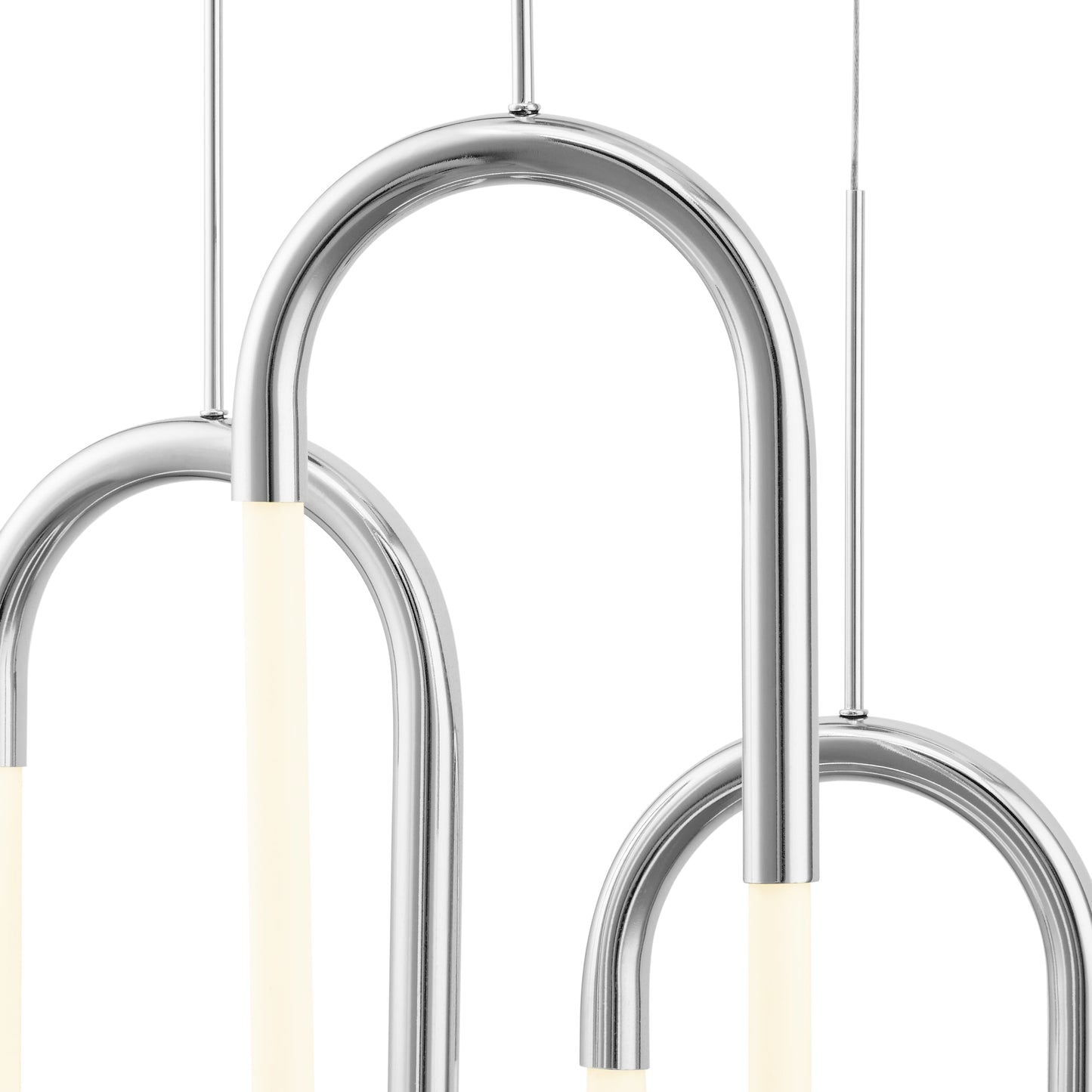 SABLE LED Three Clips Chandelier Chrome