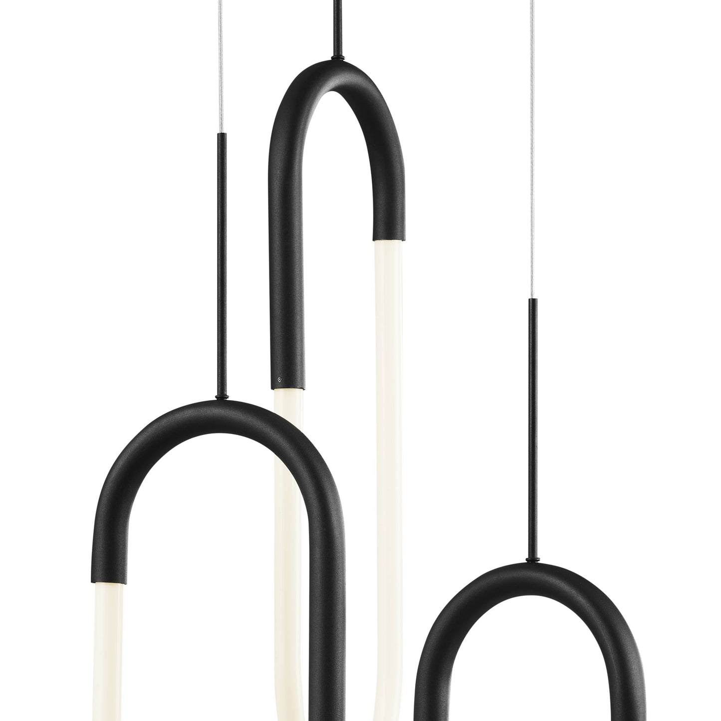 SABLE LED Three Clips Chandelier Matte Black