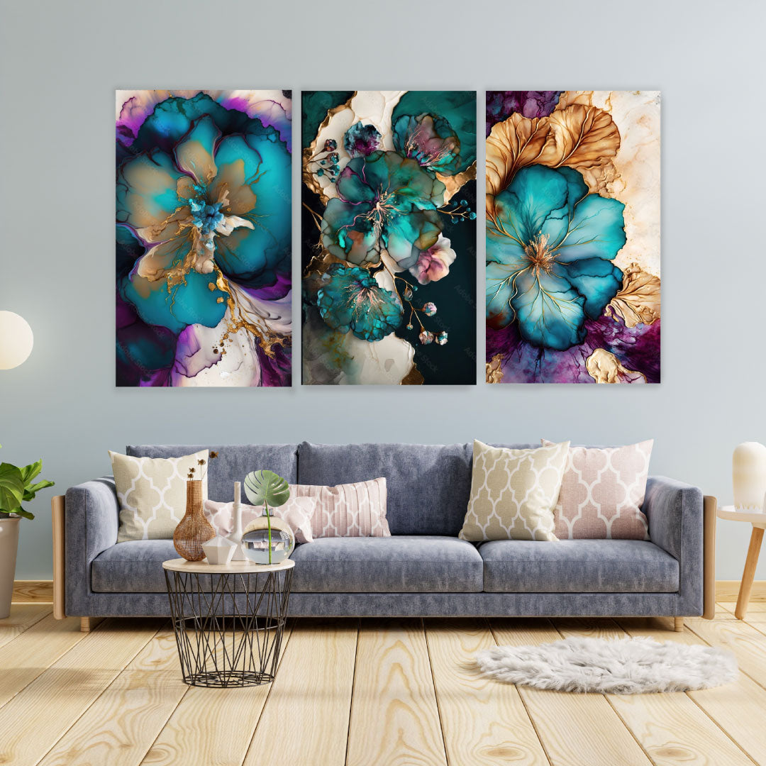 BLOSSOMS Floral Modern Wall Art