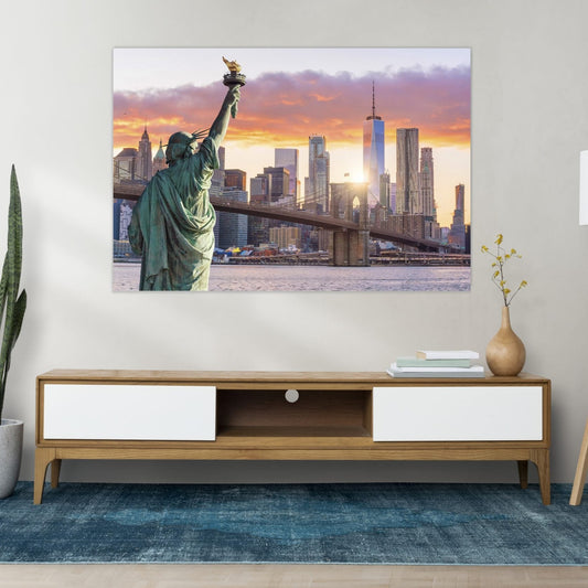 LIBERTAS Statue of Liberty at Sunset Modern Wall Art