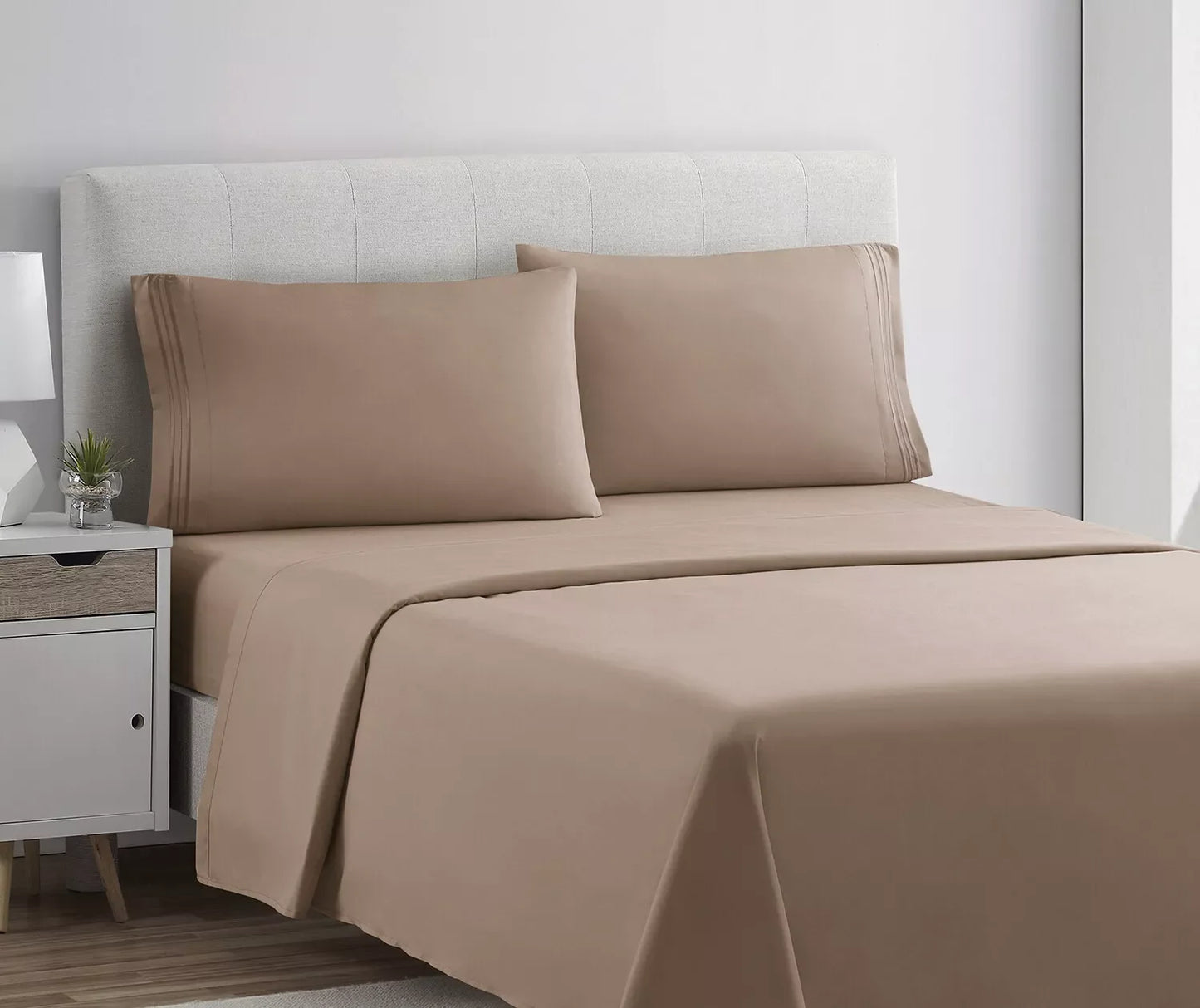 VETRA Ultra Soft Deep Pocket Bed Sheet Set Taupe