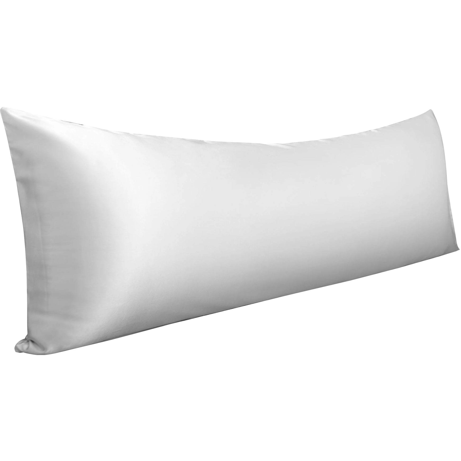 MOREN Satin Long Body Pillowcase with Envelope Closure Silver Grey