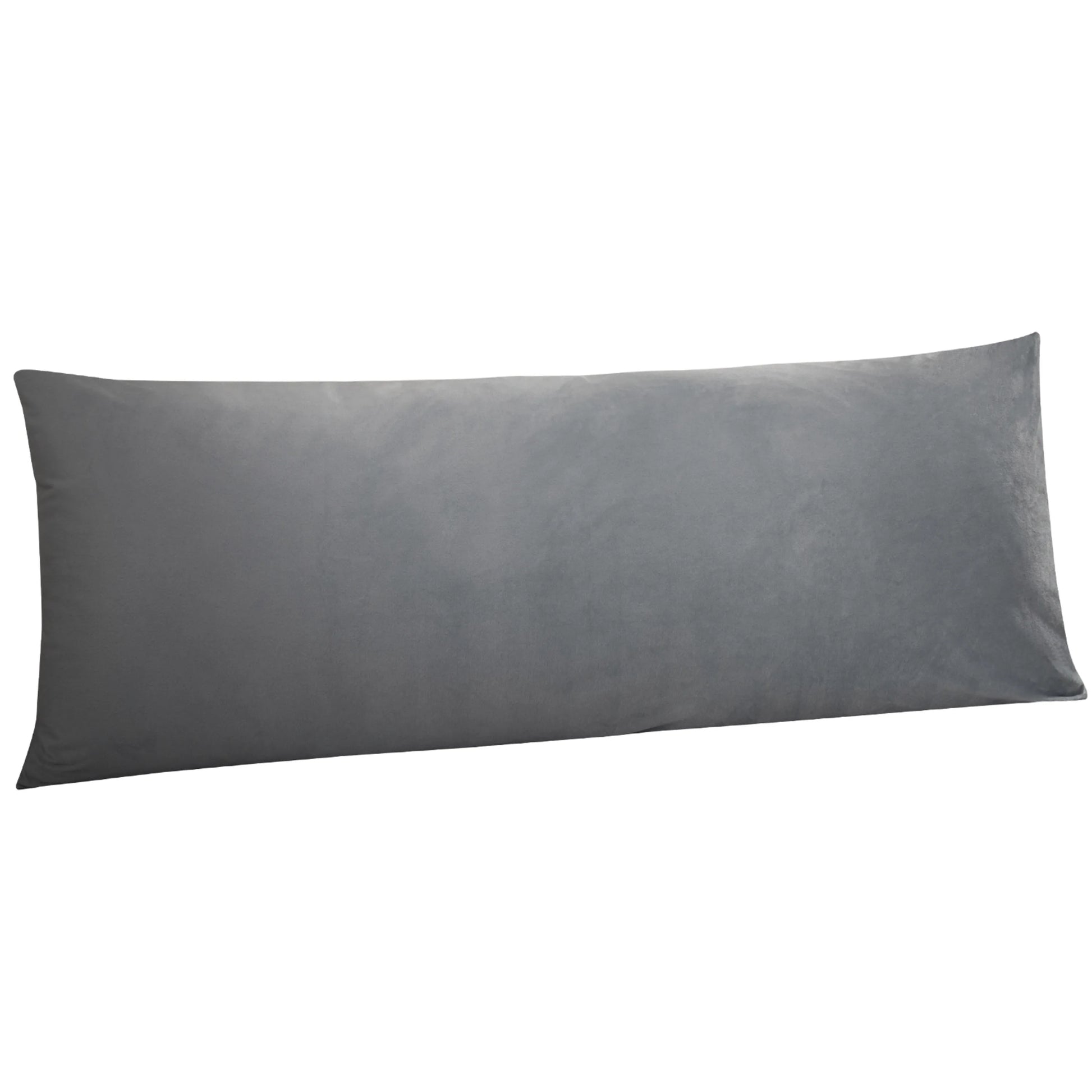 LUTEX Velvet Long Body Pillowcase with Zipper Closure Smoke Grey